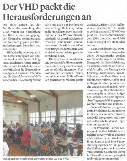 Generalversammlung 2025 Freiburger Nachrichten